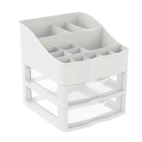 Kit Organizador de Cosméticos e Maquiagem Branco C/2 Gavetas Nitron