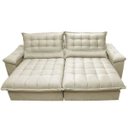 Ver imagem 5 de Sofá Retrátil e Reclinável 2,12M com Molas Ensacadas Cama Inbox Aconchego Tecido Suede Bege