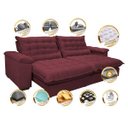 Ver imagem 3 de Sofá Retrátil e Reclinável 2,12M com Molas Ensacadas Cama Inbox Aconchego Tecido Suede Vinho