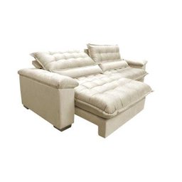 Sofá Retrátil e Reclinável 2,52M com Molas Ensacadas Cama Inbox Aconchego Tecido Suede Bege - 8