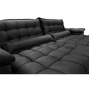 Ver imagem 4 de Sofá Retrátil e Reclinável 2,52M com Molas Ensacadas Cama Inbox Aconchego Tecido Suede Preto