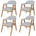 Ver imagem 1 de Kit 04 Cadeiras de Jantar e Estar Living Estofada Nadja L02 Linho Cinza - Lyam Decor