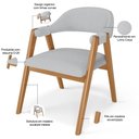 Ver imagem 4 de Kit 04 Cadeiras de Jantar e Estar Living Estofada Nadja L02 Linho Cinza - Lyam Decor