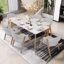 Ver imagem 2 de Kit 04 Cadeiras de Jantar e Estar Living Estofada Nadja L02 Linho Cinza - Lyam Decor