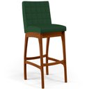Ver imagem 1 de Banqueta Alta Para Cozinha Sala de Jantar Fixa Mila B04 Suede Verde Musgo - Lyam Decor