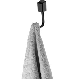 Suporte Porta Toalha de Rosto Gancho Multiuso Banheiro Lavanderia Preto Fosco - 2