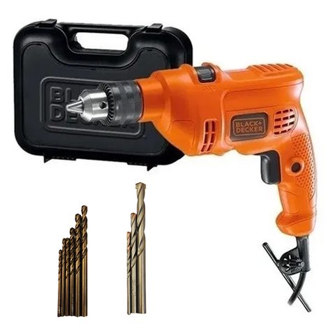 FURADEIRA DE IMPACTO 3/8" 560W COM MALETA E 9 BROCAS TM500KB9 BLACK+DECKER