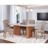 Sala de Jantar Completa Mesa Ester 2,10 Oval com 6 Cadeiras Fernanda Wood Cinamomo/off/mad/linho Beg - 2
