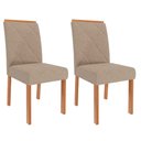 Ver imagem 4 de Sala de Jantar Completa Mesa Ester 2,10 Oval com 6 Cadeiras Fernanda Wood Cinamomo/off/mad/linho Beg