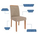 Ver imagem 6 de Sala de Jantar Completa Mesa Ester 2,10 Oval com 6 Cadeiras Fernanda Wood Cinamomo/off/mad/linho Beg