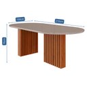 Ver imagem 7 de Sala de Jantar Completa Mesa Ester 2,10 Oval com 6 Cadeiras Fernanda Wood Cinamomo/off/mad/linho Beg