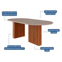 Ver imagem 5 de Sala de Jantar Completa Mesa Ester 2,10 Oval com 6 Cadeiras Fernanda Wood Cinamomo/off/mad/linho Beg