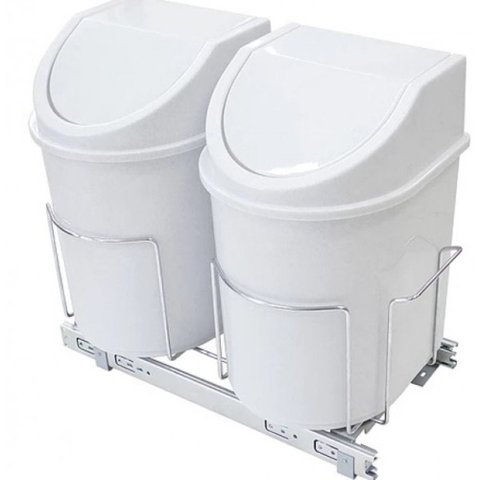 Lixeira Dupla de Base 24 Lts (cada Cesto 12 L) Jomer 8718