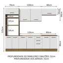 Ver imagem 4 de Armário de Cozinha Completa 270cm Rustic/Branco Agata Madesa 01