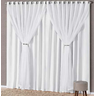 Cortina oxford com voil 6,00x2,80 Para Trilho Duplo:Branco - 2