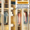 Ver imagem 6 de Guarda-Roupa Casal 6 Portas com Vidro Reflecta e LED 4 Gavetas Internas 3 Maleiros Royal Off White/Cinamomo