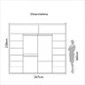 Guarda-roupa 2 Portas de Correr 4 Gavetas 6 Prateleiras Espelhado Ripado Nobre/off White - Dalla Cos - 5