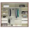 Guarda-roupa 2 Portas de Correr 4 Gavetas 6 Prateleiras Espelhado Ripado Nobre/off White - Dalla Cos - 3