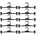 Ver imagem 1 de Kit 10 Cabides com Presilha Preto Plástico para Saias Bermudas Lojas Expositor