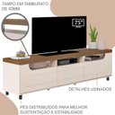 Ver imagem 7 de Rack Sala de Estar Tv 75 Pol 200 Cm 4441 Pinho Off White Arly