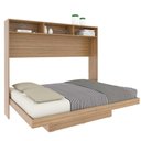Ver imagem 3 de Cama de Casal Articulada Horizontal com Estante e Nichos Cor:amêndoa