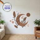 Ver imagem 2 de Adesivo Floral Boho Marrom Estilo Nórdico 110x94 Minimalista Mod.05