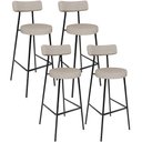 Ver imagem 1 de Kit 04 Banquetas Altas Bar Cozinha Sala De Jantar Em Aço Milão L02 Linho Bege - Lyam Decor
