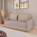 Ver imagem 3 de Sofá Cama Retrátil 3 Lugares Veneza 1,56m Linho Creme