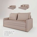 Ver imagem 4 de Sofá Cama Retrátil 3 Lugares Veneza 1,56m Linho Creme