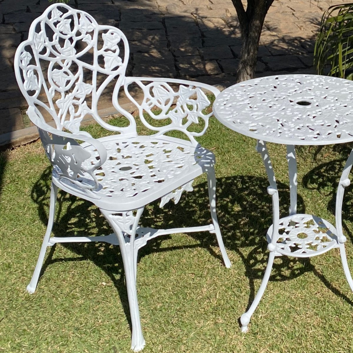 Conjunto Nova Hera com 2 Poltronas e Mesinha Moveis de Jardim - Branco - 3