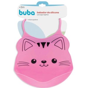 Babador de Silicone com Pega Migalhas - Rosa - Buba