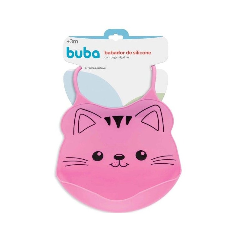 Babador de Silicone com Pega Migalhas - Rosa - Buba