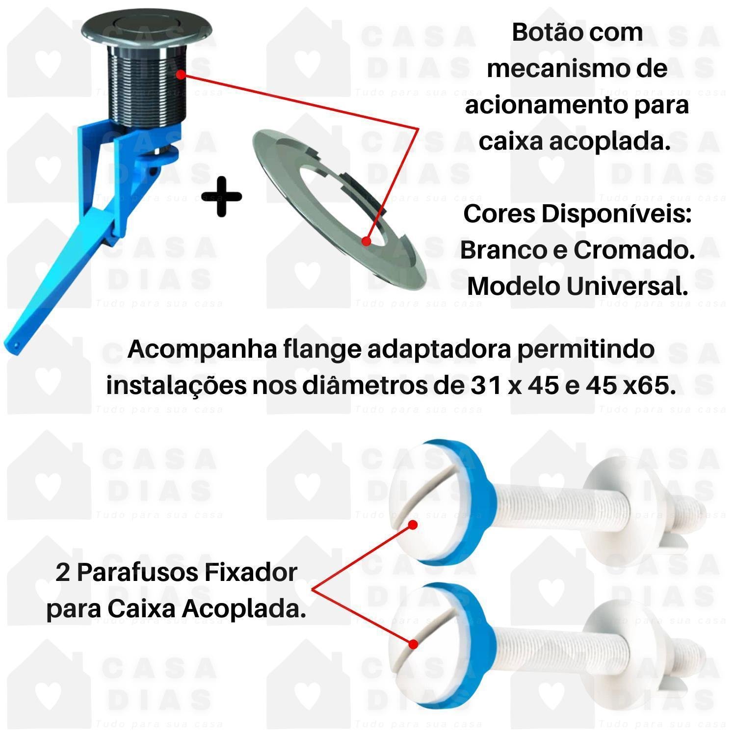 Mecanismo Entrada e Saída Caixa Acoplada Acionamento Sup - 6