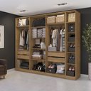 Ver imagem 1 de Closet Casal Modulado Adpat 4 Gavetas 2 Peças 273cm Nogueira - Kappesberg