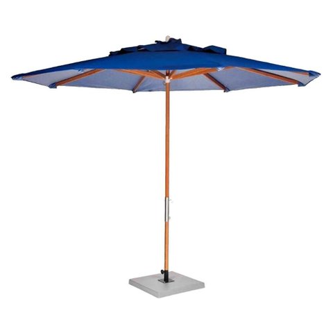 Ombrelone Leblon Azul Marinho em Madeira 2,40 Mt (larg) Base 65x65 Cm Central com Tecido Bagun -