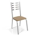 Ver imagem 2 de Kit Conjunto Mesa Redonda 4 Cadeiras 95 X 95 Cm Sala de Jantar Cozinha Vidro Metal Cromado Marrom