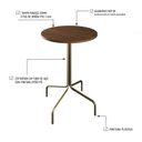 Ver imagem 4 de Mesa Bistrô Barcelona 80cm Marrom/Nogueira