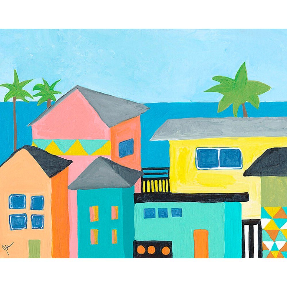 Beachfront Property 1 Canaleta 80x60cm Preta