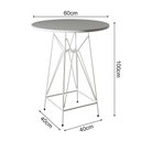 Ver imagem 2 de Jogo Mesa Bistrô Eames Branca 60Cm 2 Banquetas Amarela Base Ferro Branco - Cor: Branco