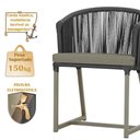 Ver imagem 4 de Mesa com 4 Cadeiras de Jantar Roma 100cm e Noronha em Aluminío Fendi Corda Nautica Estofado 8 Trama