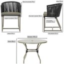 Ver imagem 2 de Mesa com 4 Cadeiras de Jantar Roma 100cm e Noronha em Aluminío Fendi Corda Nautica Estofado 8 Trama