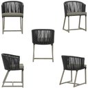 Ver imagem 5 de Mesa com 4 Cadeiras de Jantar Roma 100cm e Noronha em Aluminío Fendi Corda Nautica Estofado 8 Trama