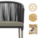 Ver imagem 3 de Mesa com 4 Cadeiras de Jantar Roma 100cm e Noronha em Aluminío Fendi Corda Nautica Estofado 8 Trama