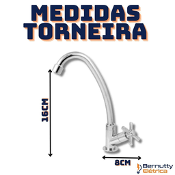 Kit Pia Torneira Bica Alta + Válvula Abs + Sifão Universal - 3