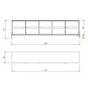 Ver imagem 5 de Balcão Buffet Paraty 273 Cm 5 Portas Pés Metal e Palhinha Laca