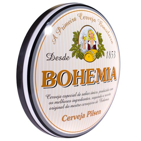 Luminoso de Parede Cerveja Bohemia Retrô Vintage para Bar, Garagem, Churrasqueira, Espaço Gourmet