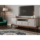 Ver imagem 2 de Rack Linz 2 Portas Madeira 2 Gavetas Pés Luis Xv 75 X 195 X 40 Cm (a X L X P)