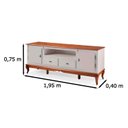 Ver imagem 4 de Rack para TV até 75 Polegadas 195cm 2 Portas 2 Gavetas Nicho Prateleira Interna Pés Luis Xv