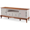 Ver imagem 1 de Rack Linz 2 Portas Madeira 2 Gavetas Pés Luis Xv 75 X 195 X 40 Cm (a X L X P)