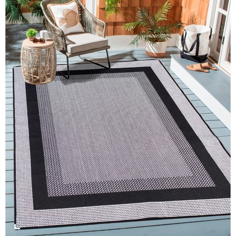 Tapete Sala Quarto 3,00 X 2,00 Moldura Cinza Antiderrapante